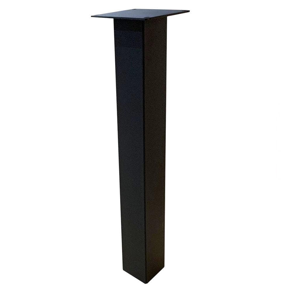 Stalen rechte tafelpoot zwart vierkant 10 bij 10 cm en hoogte 90 cm  (10 x 10 cm)