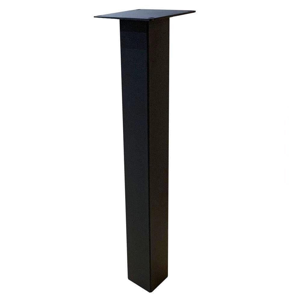 Stalen rechte tafelpoot zwart vierkant 8 bij 8 cm en hoogte 90 cm  (8 x 8 cm)