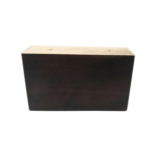 Meubelpoot bruin rechthoek 15 bij 5 cm en hoogte 9 cm  van massief hout