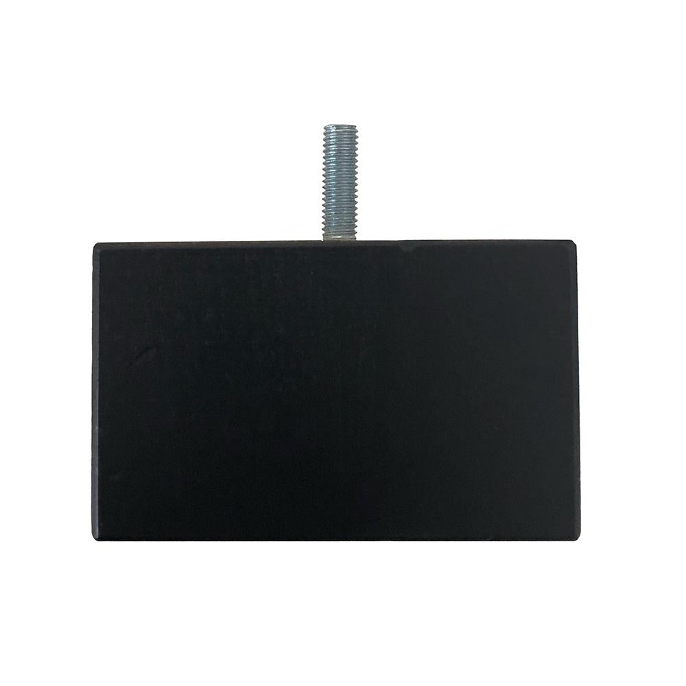 Meubelpoot zwart vierkant 8 bij 8 cm en hoogte 5 cm van massief hout (m8)