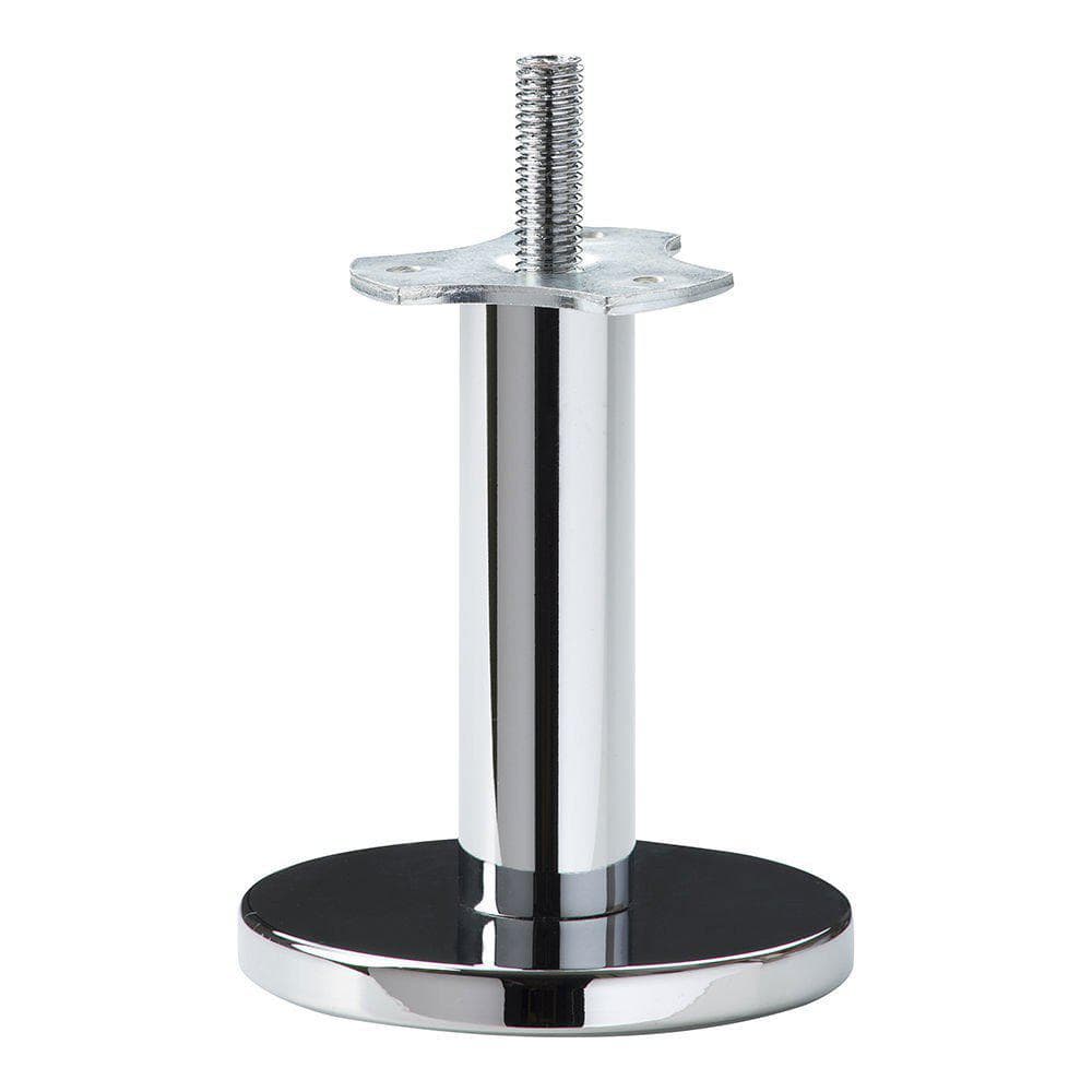 Massief stalen meubelpoot chroom rond ø 2,5 cm en hoogte 10 cm  (M10)