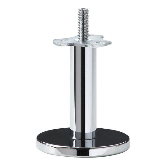 Massief stalen meubelpoot chroom rond ø 2,5 cm en hoogte 10 cm  (M10)