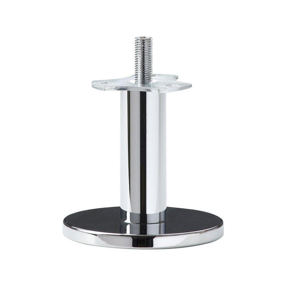 Massief stalen meubelpoot chroom rond ø 2,5 cm en hoogte 8 cm  (M10)