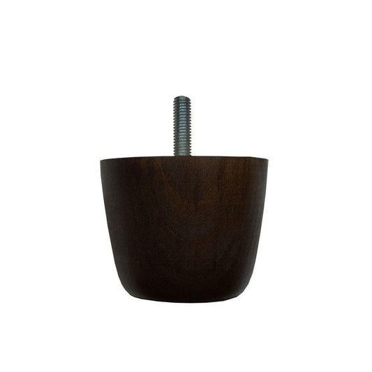 Meubelpoot bruin rond Ø 7 cm en hoogte 5,5 cm  van massief hout (M8)