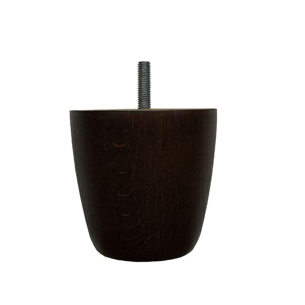 Meubelpoot bruin rond Ø 8 cm en hoogte 8 cm  van massief hout (M10)