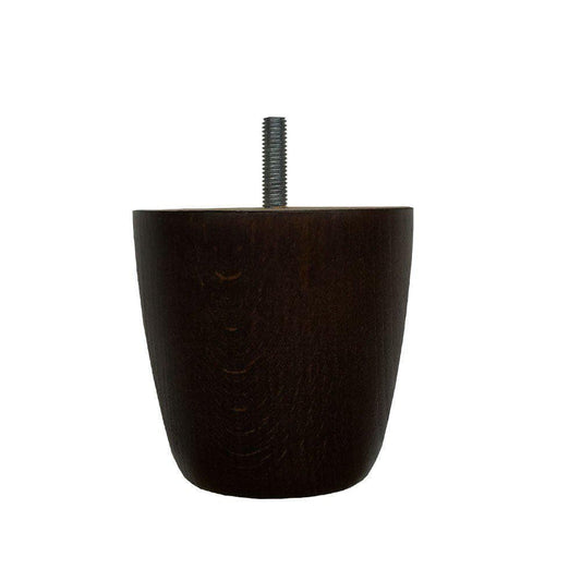 Meubelpoot bruin rond Ø 8 cm en hoogte 8 cm  van massief hout (M10)