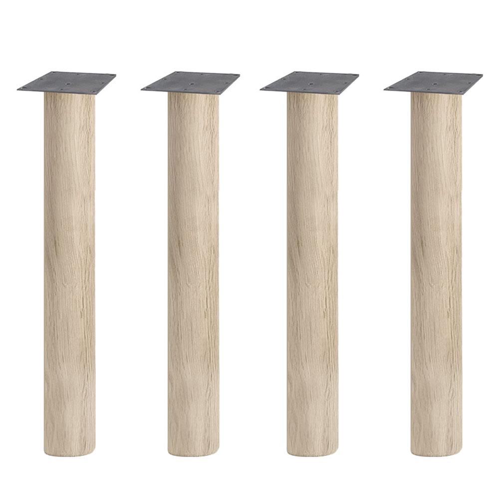 Eiken ronde tafelpoot 72,5 cm van massief hout  Ø12 cm - set van 4 stuks