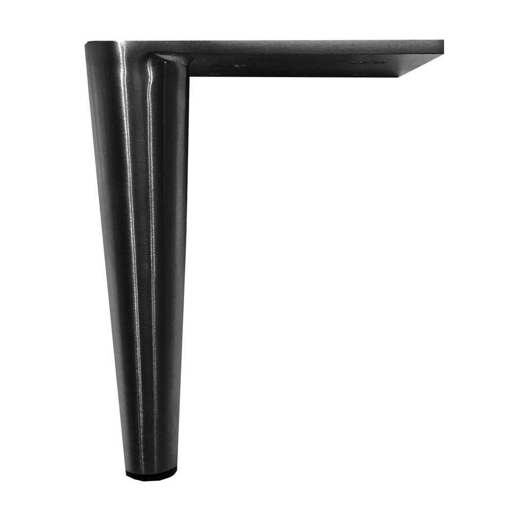 Stalen meubelpoot rvs look conisch 2,8 bij 2,8 cm en hoogte 12,5 cm
