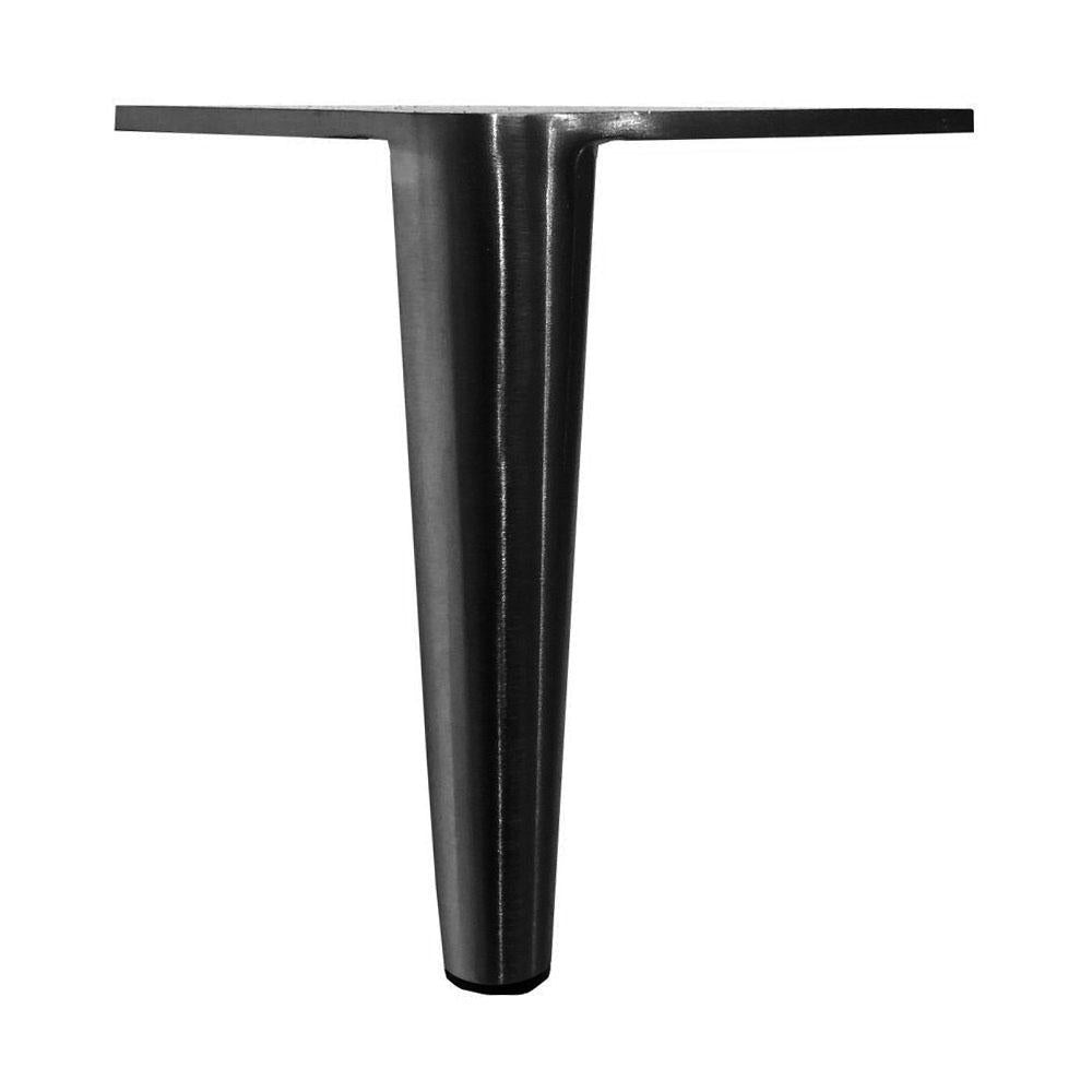 Stalen meubelpoot rvs look conisch 2,8 bij 2,8 cm en hoogte 12,5 cm