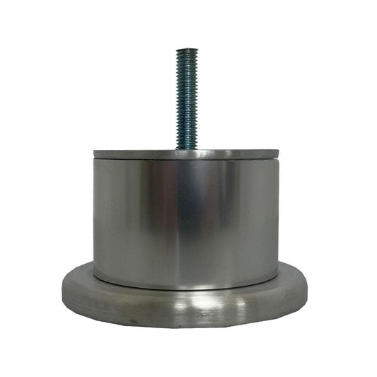 Stalen meubelpoot chroom rond ø 9 cm en hoogte 5 cm  (M8)