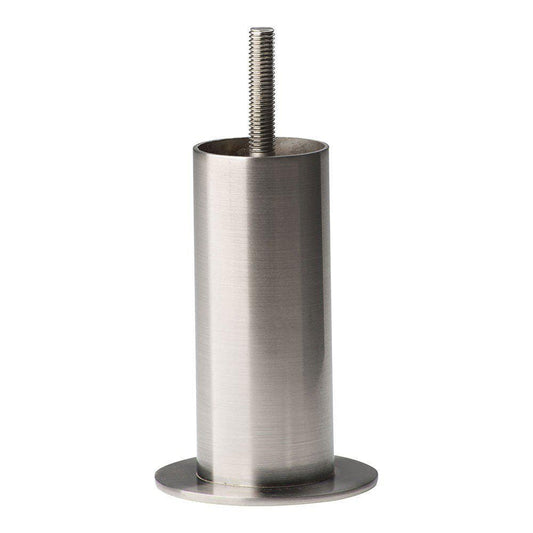 Stalen meubelpoot rvs look rond ø 4 cm en hoogte 10 cm  (M8)