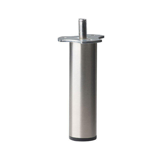 Stalen meubelpoot rvs look rond ø 3 cm en hoogte 10 cm  (M8)