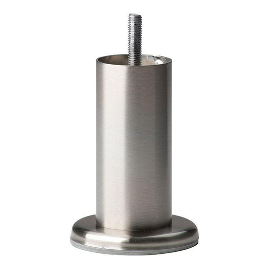 Stalen meubelpoot rvs look rond ø 4,2 cm en hoogte 10 cm  (M8)