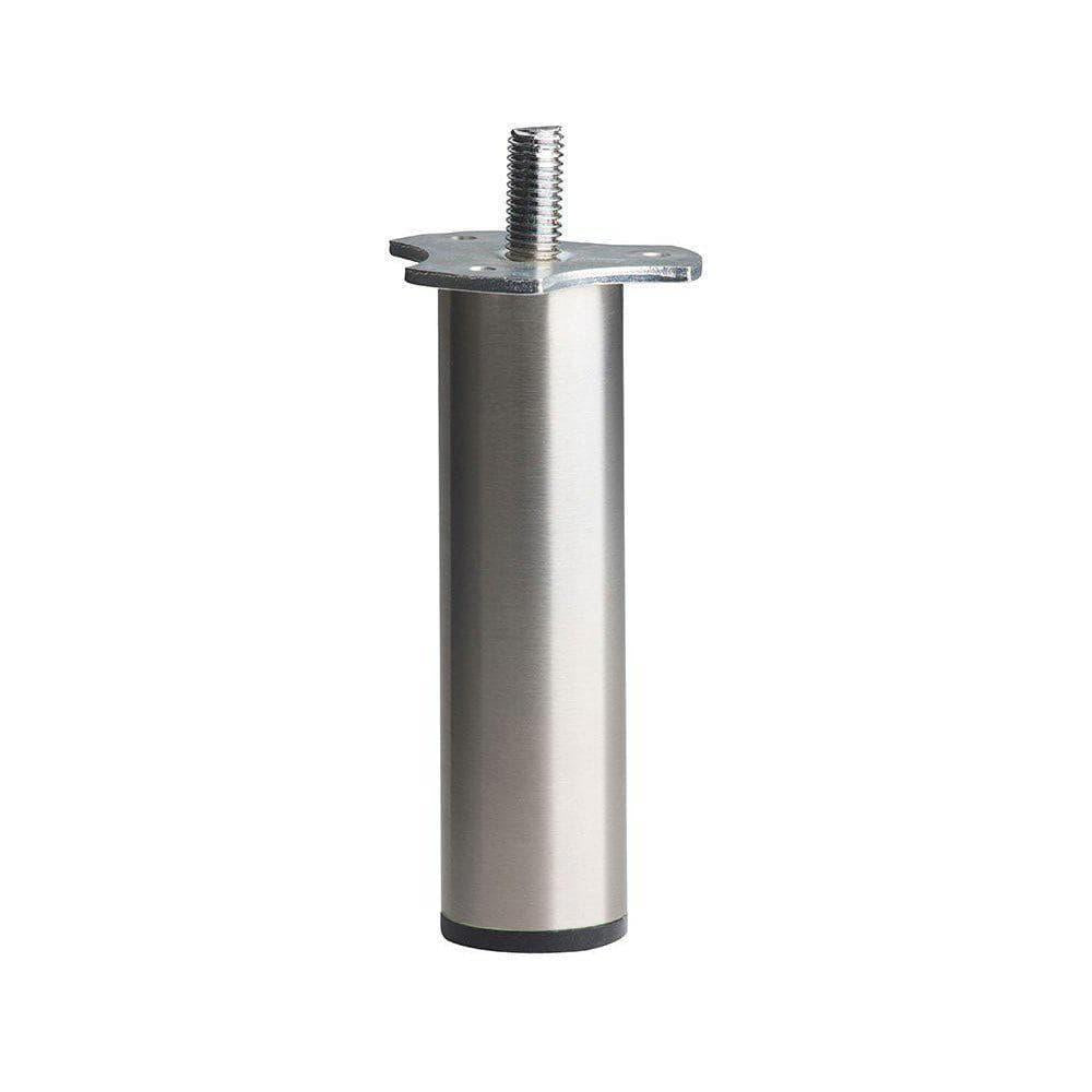 Stalen meubelpoot rvs look rond ø 3 cm en hoogte 10 cm  (M8)