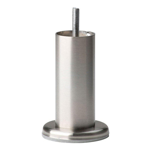 Stalen meubelpoot rvs look rond ø 4,2 cm en hoogte 12 cm  (M8)