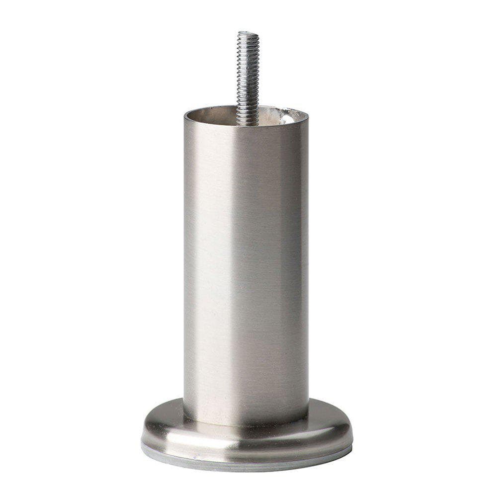 Stalen meubelpoot rvs look rond ø 4,2 cm en hoogte 14 cm  (M8)