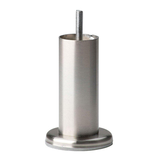 Stalen meubelpoot rvs look rond ø 4,2 cm en hoogte 14 cm  (M8)