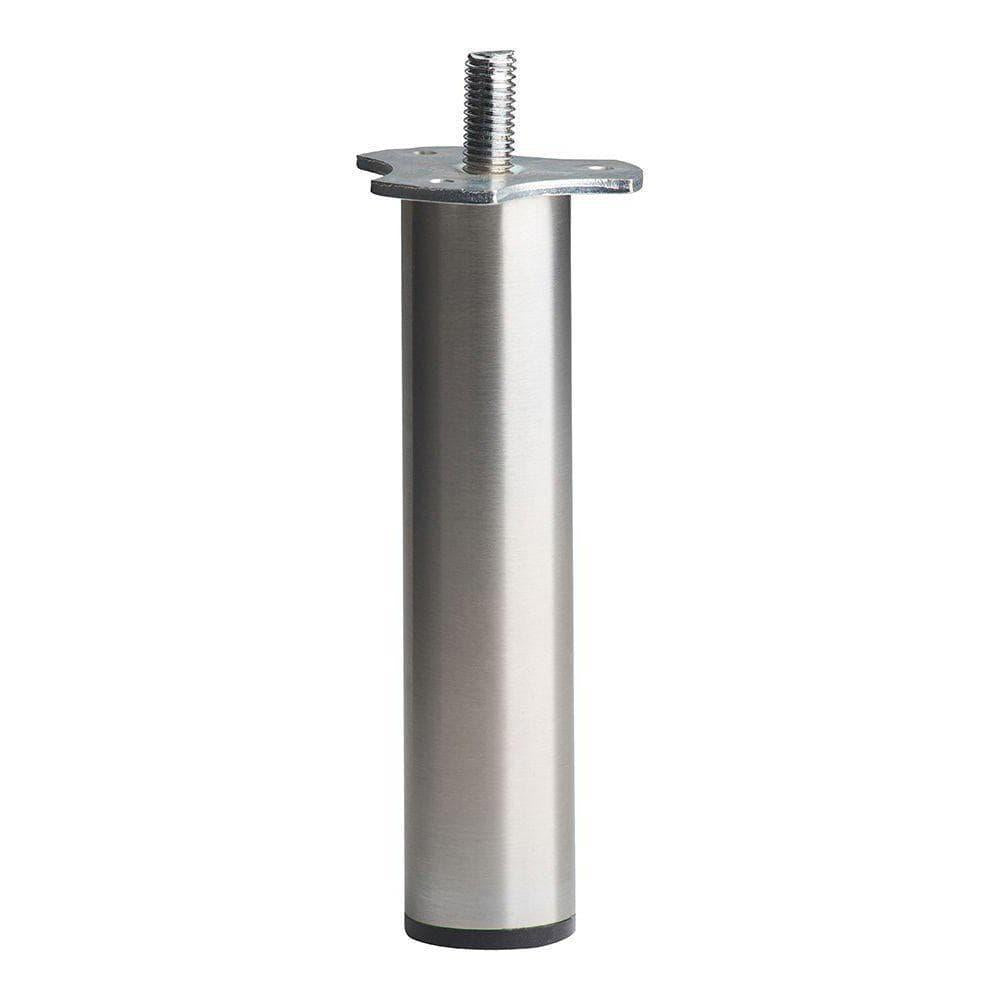 Stalen meubelpoot rvs look rond ø 3 cm en hoogte 14 cm  (M8)