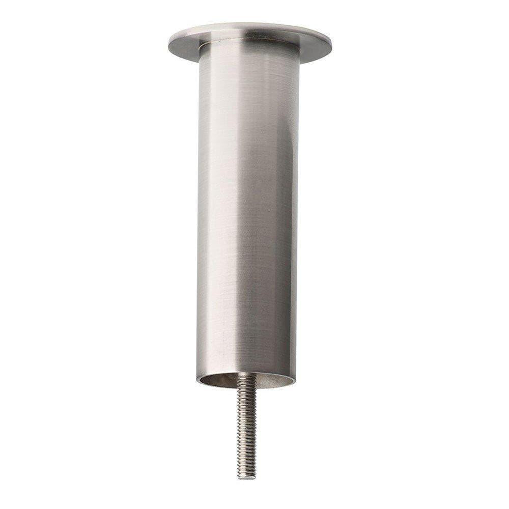 Stalen meubelpoot rvs look rond ø 4 cm en hoogte 17 cm  (M8)