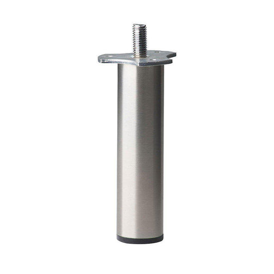 Stalen meubelpoot rvs look rond ø 3 cm en hoogte 19 cm  (M8)
