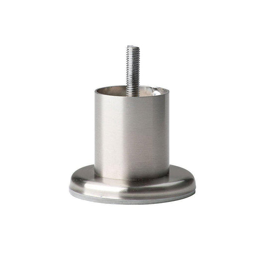 Stalen meubelpoot rvs look rond ø 4,2 cm en hoogte 5 cm  (M8)
