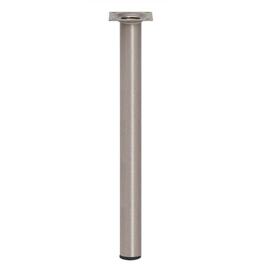 Stalen meubelpoot rvs look rond ø 3 cm en hoogte 50 cm