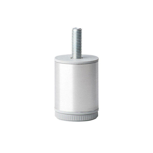 Stalen meubelpoot rvs look rond ø 4 cm en hoogte 6 cm  (M10)