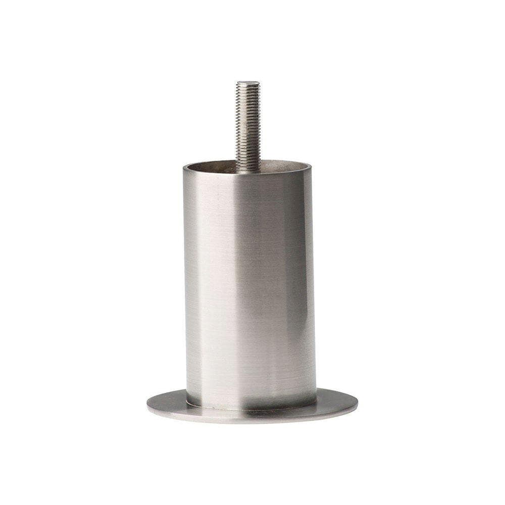 Stalen meubelpoot rvs look rond ø 4 cm en hoogte 8 cm  (M8)