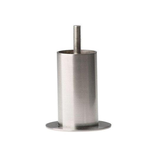 Stalen meubelpoot rvs look rond ø 4 cm en hoogte 8 cm  (M8)