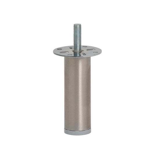 Stalen meubelpoot rvs look rond ø 2,5 cm en hoogte 8 cm  (M8)