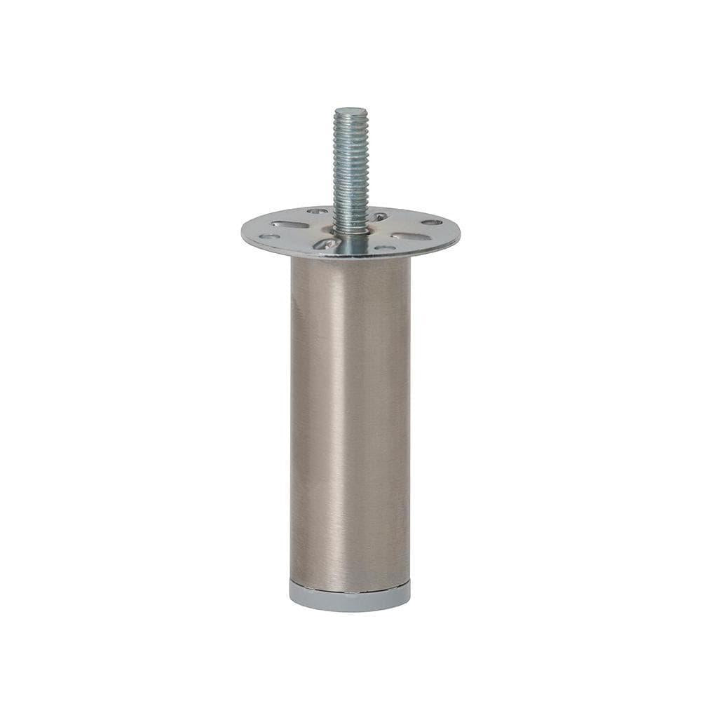 Stalen meubelpoot rvs look rond ø 2,5 cm en hoogte 8 cm  (M8)