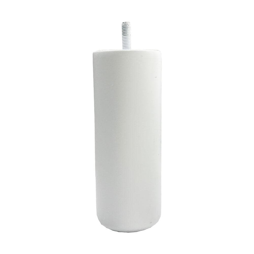 Meubelpoot wit rond Ø 5,7 cm en hoogte 15 cm  van massief hout (M8)