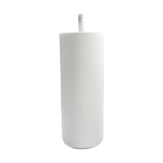 Meubelpoot wit rond Ø 5,7 cm en hoogte 15 cm  van massief hout (M8)
