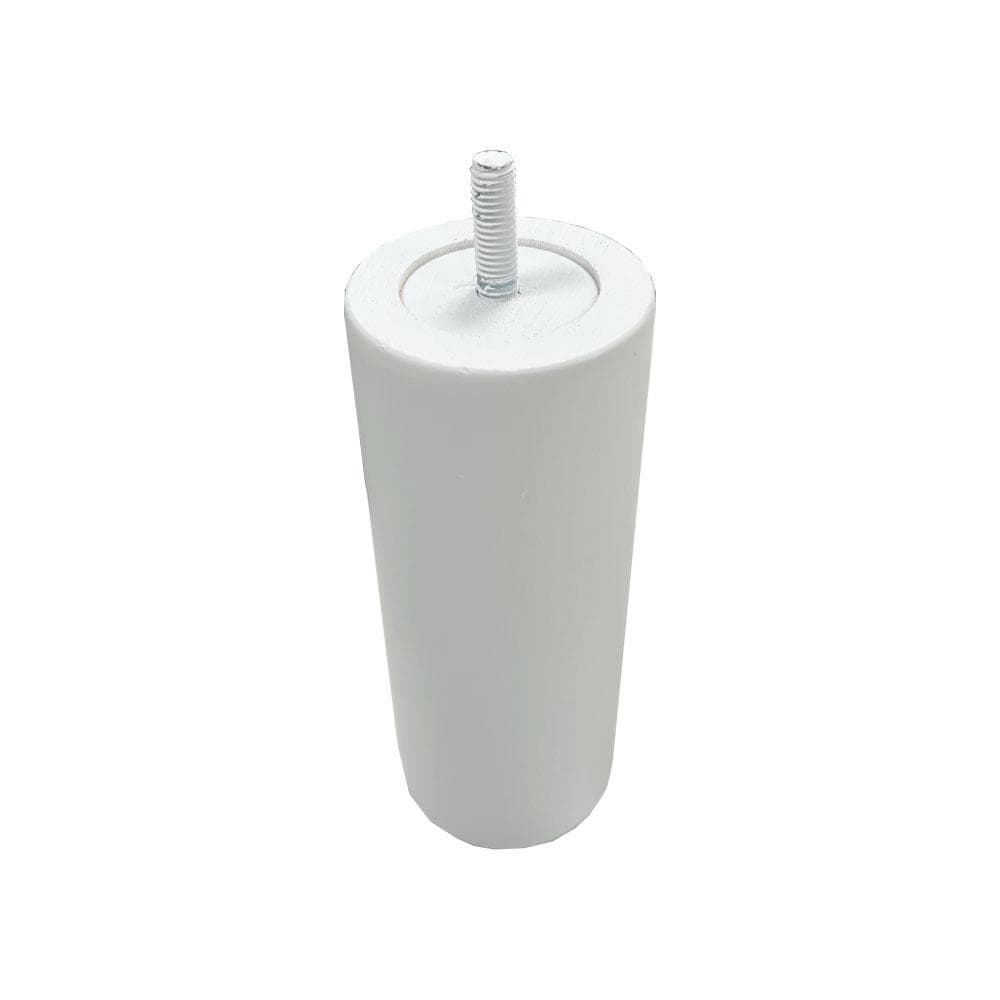 Meubelpoot wit rond Ø 5,7 cm en hoogte 15 cm  van massief hout (M8)