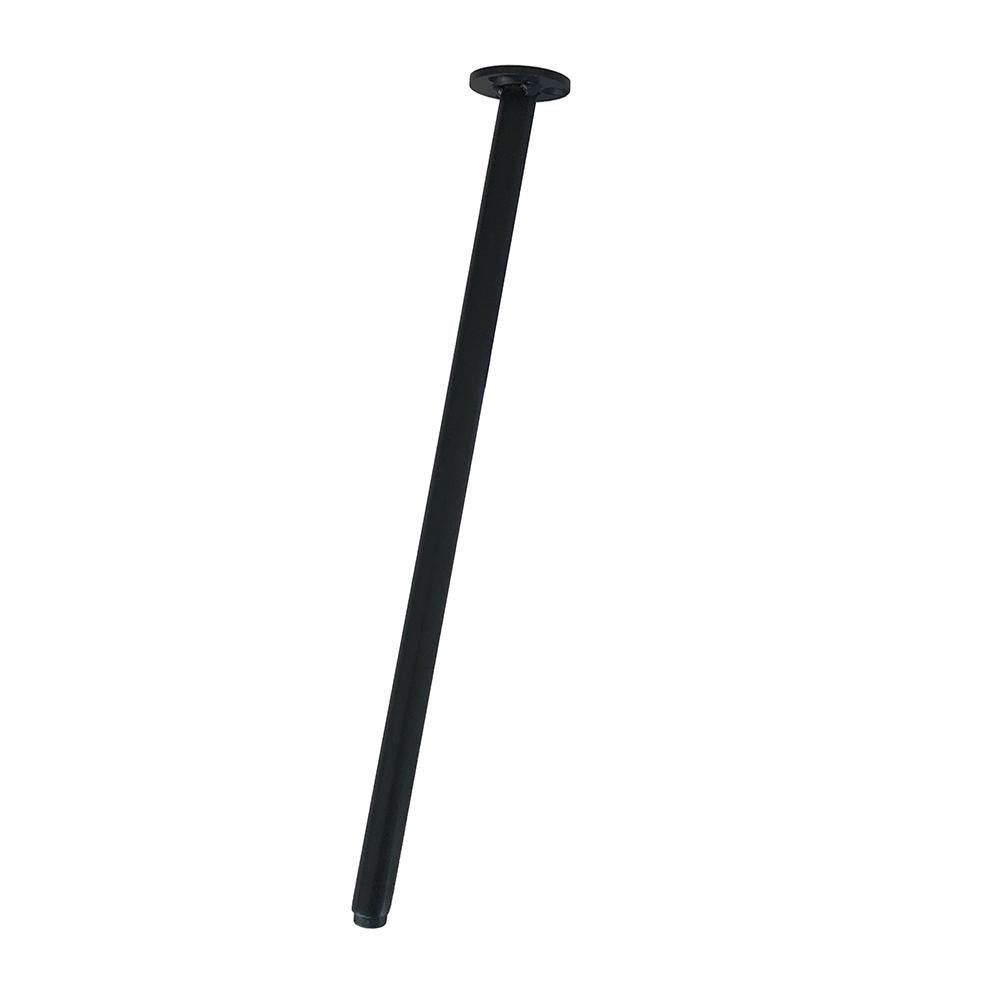 Stalen schuine meubelpoot zwart rond 1,6 cm en hoogte 38 cm