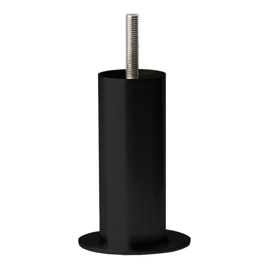 Stalen meubelpoot zwart rond ø 4 cm en hoogte 10 cm  (M8)