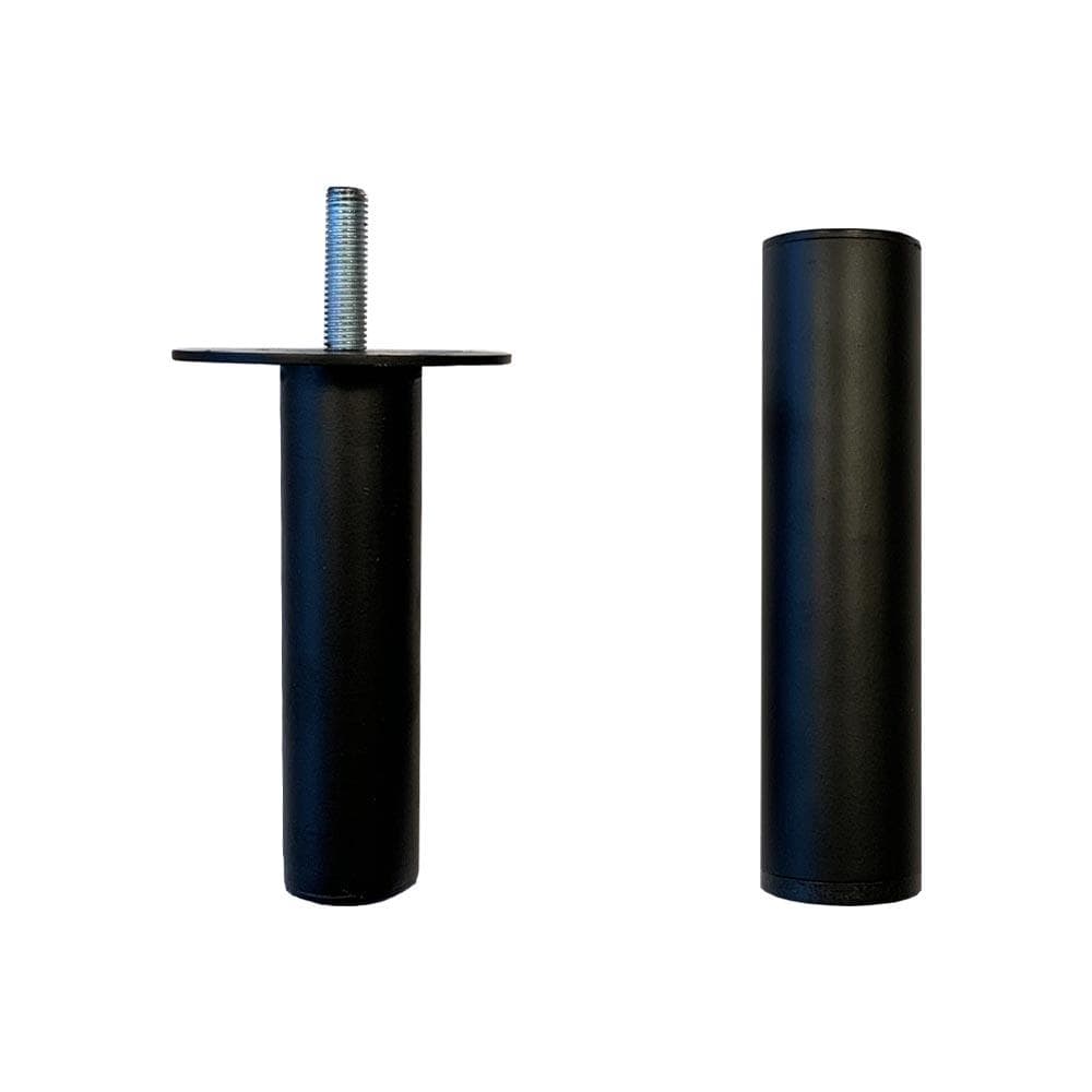 Stalen verstelbare meubelpoot zwart rond ø 3 cm en hoogte 11,5 cm  (M8)