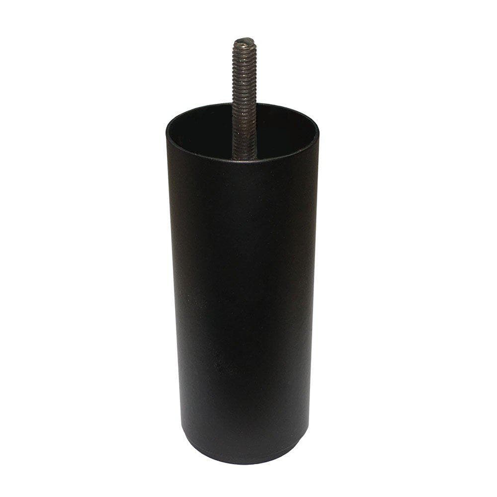 Stalen meubelpoot zwart rond ø 6 cm en hoogte 12 cm  (M8)