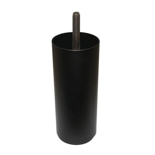 Stalen meubelpoot zwart rond ø 6 cm en hoogte 12 cm  (M8)