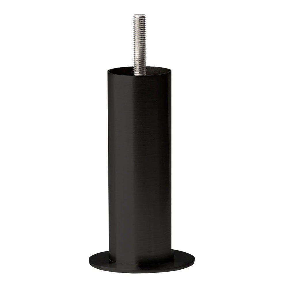 Stalen meubelpoot zwart rond ø 4 cm en hoogte 14 cm  (M8)