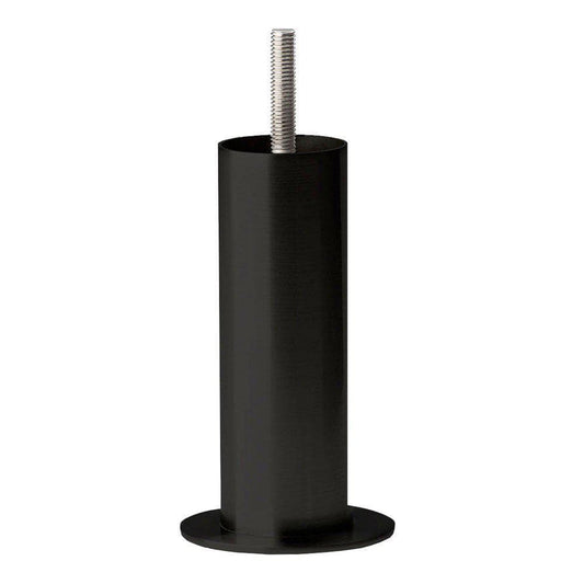 Stalen meubelpoot zwart rond ø 4 cm en hoogte 14 cm  (M8)