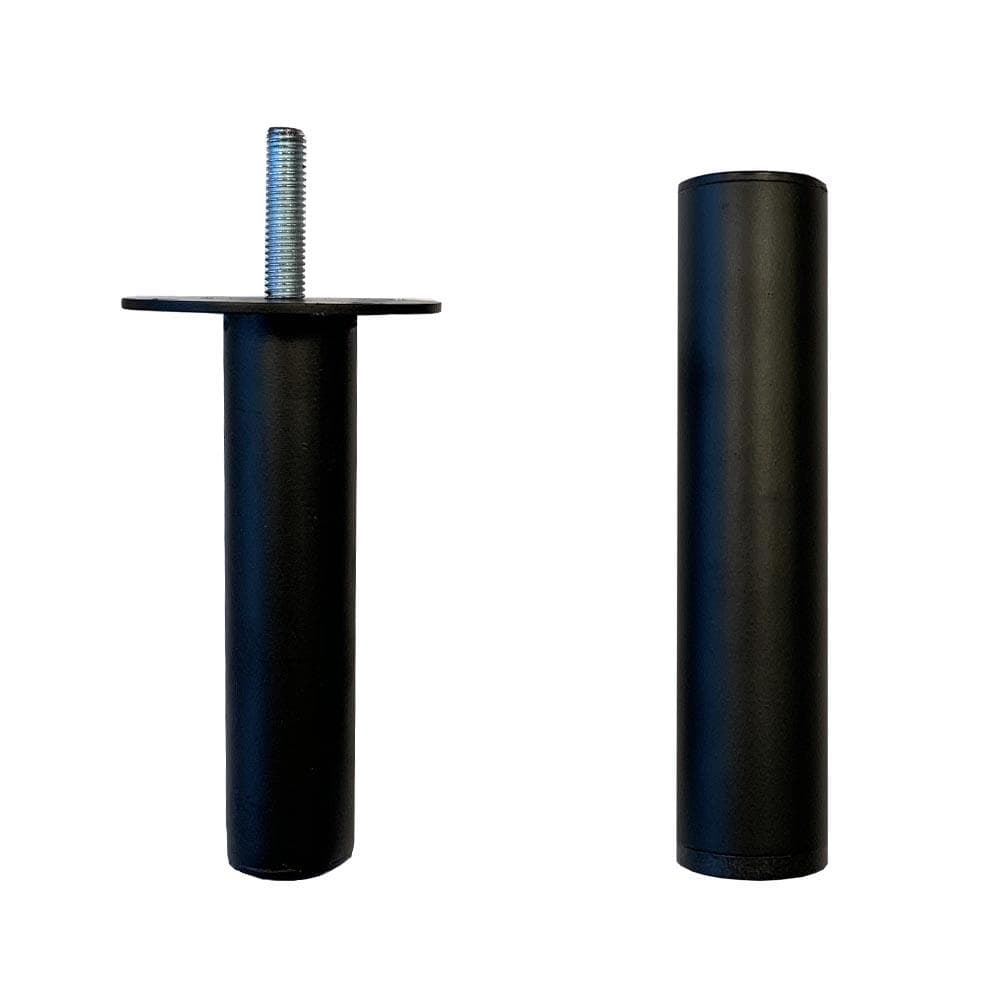 Stalen verstelbare meubelpoot zwart rond ø 3 cm en hoogte 14,5 cm  (M8)
