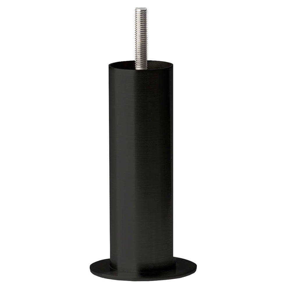 Stalen meubelpoot zwart rond ø 4 cm en hoogte 17 cm  (M8)