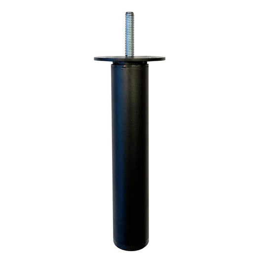 Stalen meubelpoot zwart rond ø 3 cm en hoogte 17,5 cm  (M8)