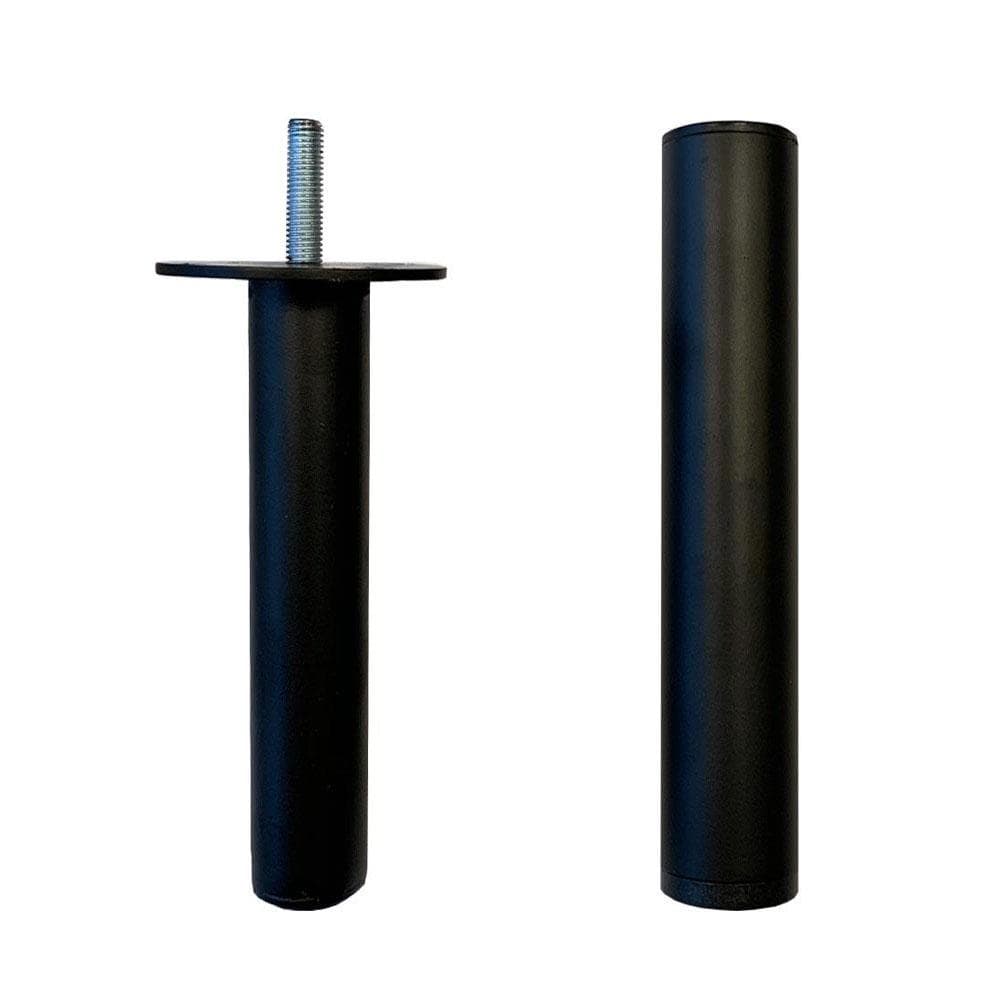 Stalen verstelbare meubelpoot zwart rond ø 3 cm en hoogte 22 cm  (M8)