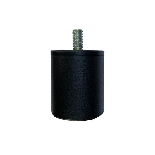 Stalen meubelpoot zwart rond ø 5 cm en hoogte 6 cm  (M10)
