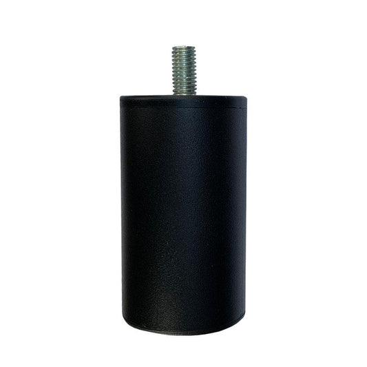 Stalen meubelpoot zwart rond ø 5 cm en hoogte 9 cm  (M10)