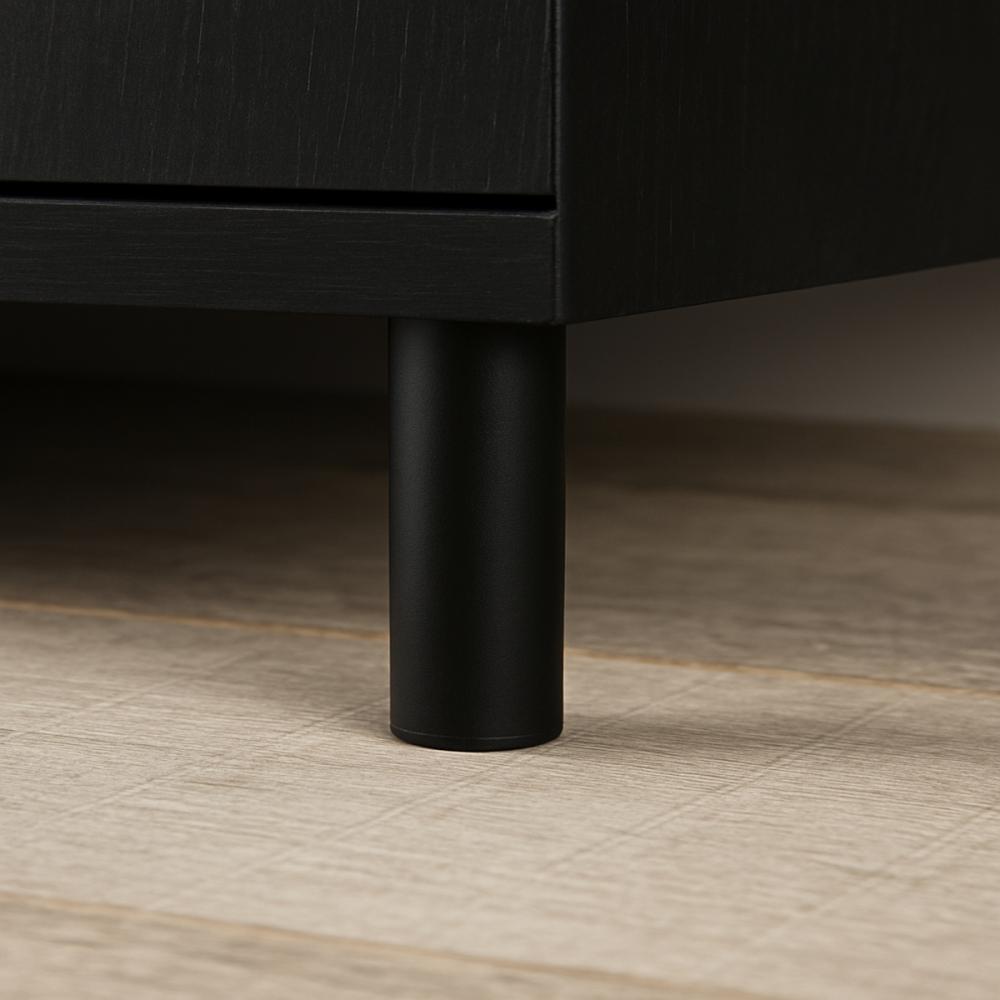 Stalen verstelbare meubelpoot zwart rond ø 3 cm en hoogte 9,5 cm