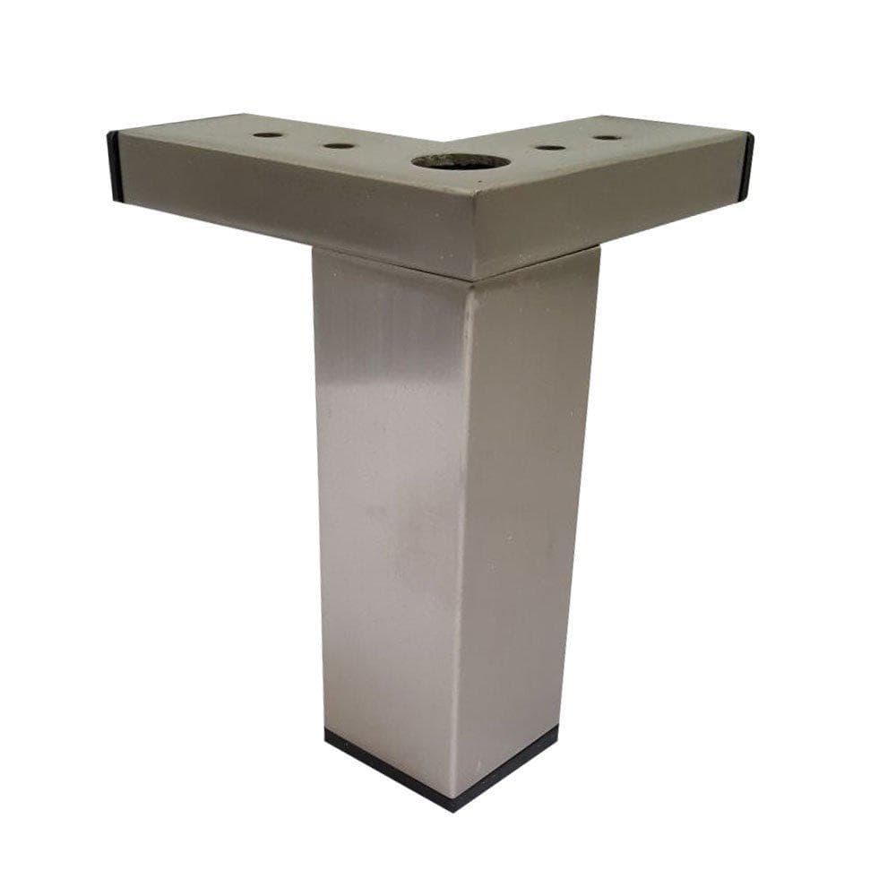 Stalen meubelpoot rvs look hoek 4 bij 4 cm en hoogte 13 cm
