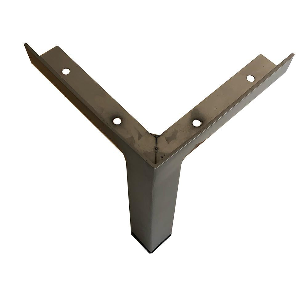 Stalen meubelpoot rvs look hoek 3 bij 3 cm en hoogte 19 cm opstaande rand  (3 x 3 cm)